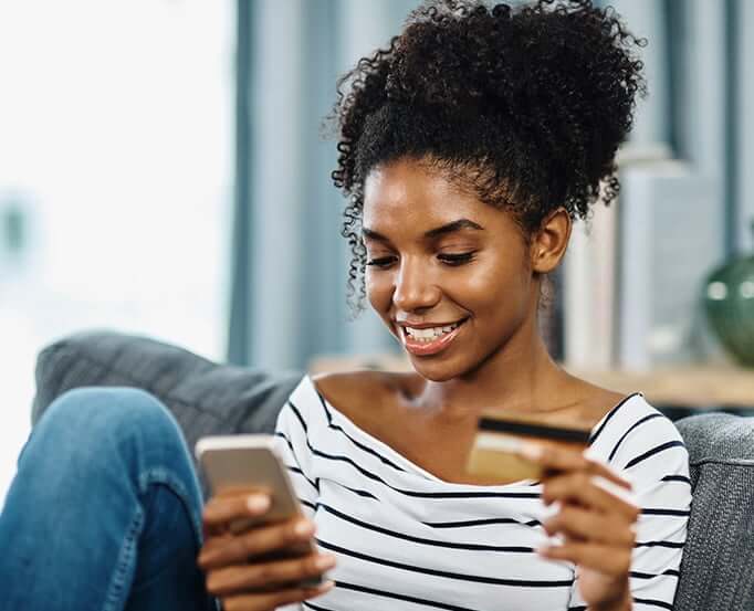 woman paying a bill online