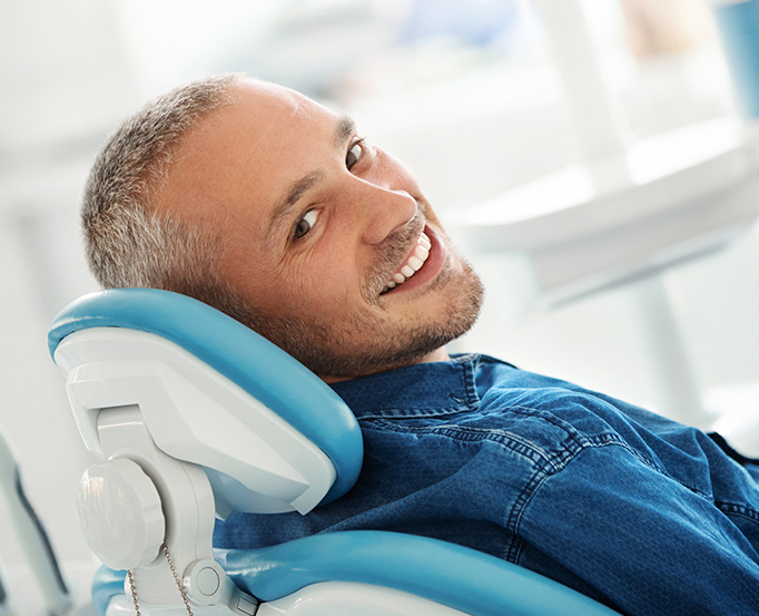man at the dentist